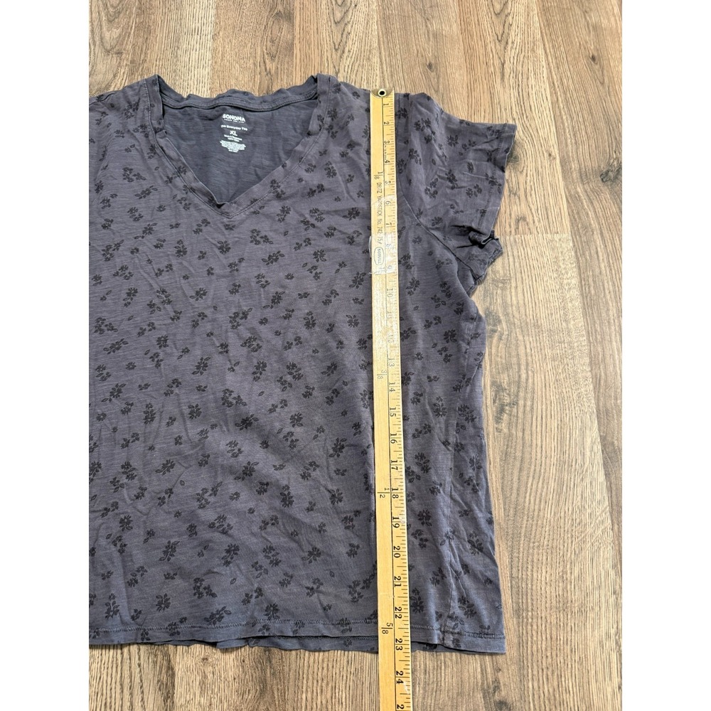 Sonoma Shirts Women's Size Extra Large Gray Short Sleeve V-Neck The Everyday Tee - Picture 7 of 8